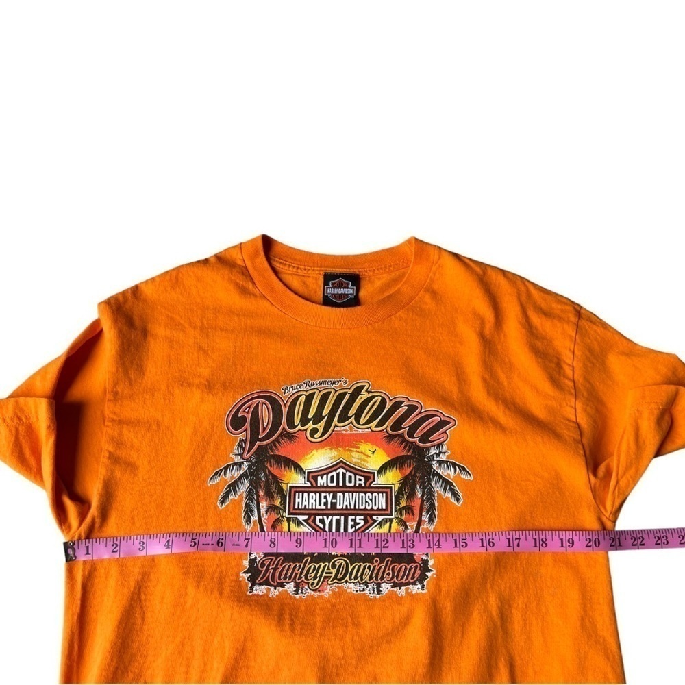 Harley-Davidson Men’s Orange Daytona Beach Graphic Print T-shirt, Size Large - Picture 8 of 9